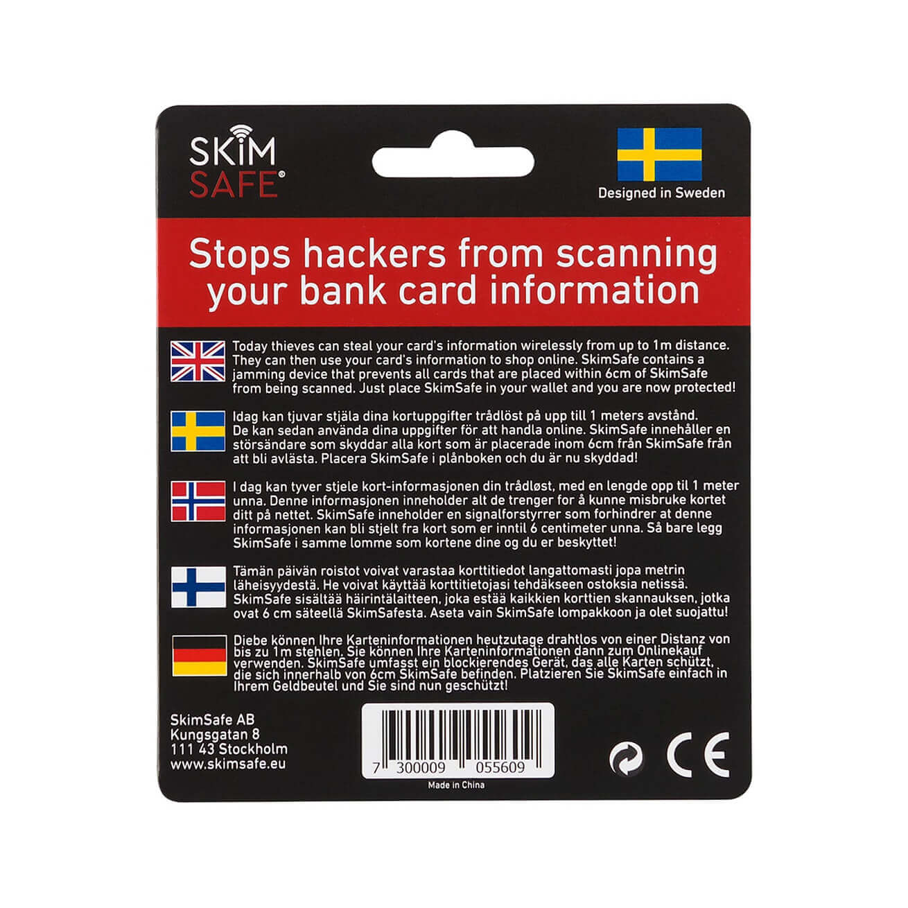 SkimSafe beskyttelseskort